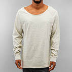 Oberteil / Pullover Long Open Edge Terry in grau