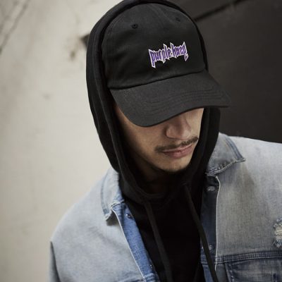 bedruckte Cap in Schwarz